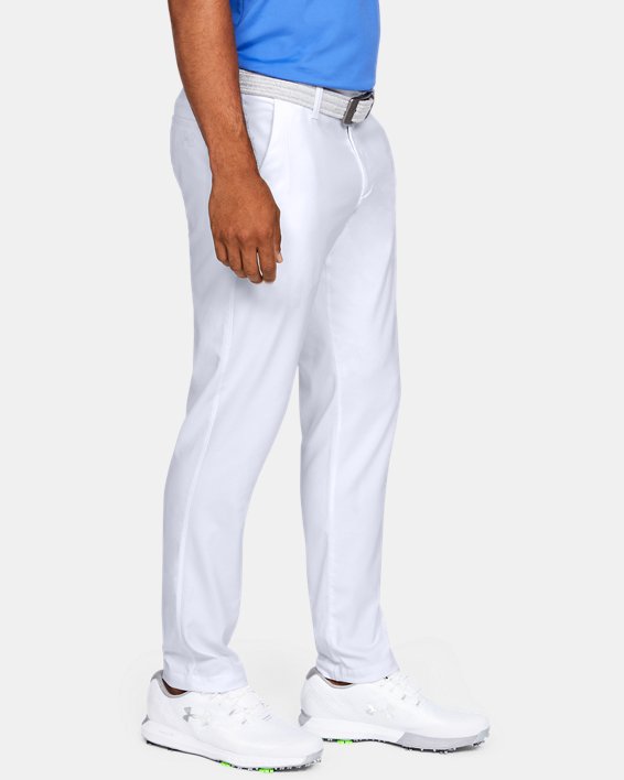 Men's UA Showdown Tapered Pants, White, pdpMainDesktop image number 3